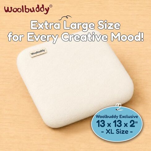 Woolbuddy Needle Felting Mat 13 x 13 x 2 Inch (White) Pure Wool Felt Pad in Kuwait