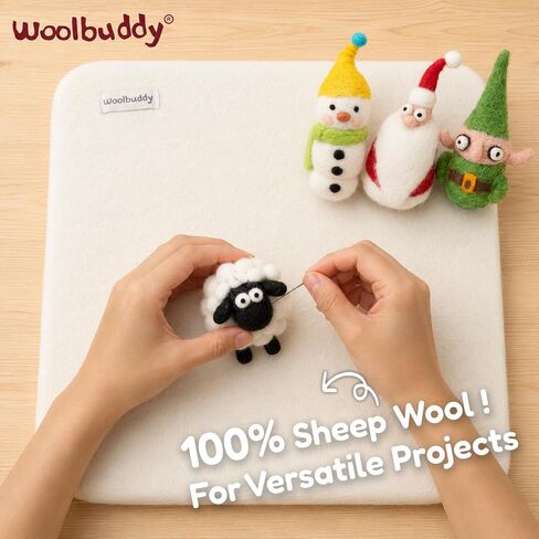 Woolbuddy Needle Felting Mat 13 x 13 x 2 Inch (White) Pure Wool Felt Pad in Kuwait