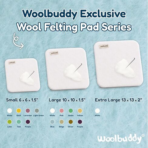 Woolbuddy Needle Felting Mat 13 x 13 x 2 Inch (White) Pure Wool Felt Pad in Kuwait