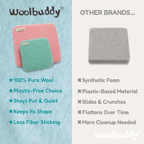 Woolbuddy Needle Felting Mat 13 x 13 x 2 Inch (White) Pure Wool Felt Pad in Kuwait