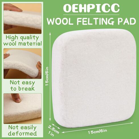 OEHPICC 128 Pcs Needle Felting Tool Kit, 6×6 Inch Wool Felting Pad in Kuwait