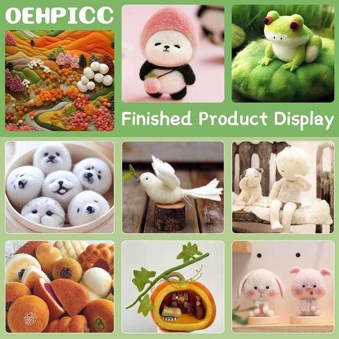 OEHPICC 128 Pcs Needle Felting Tool Kit, 6×6 Inch Wool Felting Pad in Kuwait