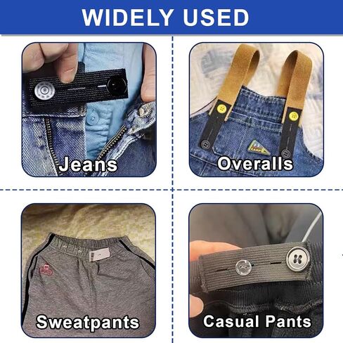 Waistband Extenders 12 Pieces, Button Denim Extender for Pants Jeans, Elastic Pants Waist Extenders Adjustable Multiple Colored in Saudi Arabia