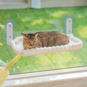 Cat Window Perch, Foldable Cat Hammock, 4 Suction Cups White+Medium in Saudi Arabia