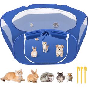 Small Animal Playpen with Top Cover, Breathable Pet Tent, Sky Blue in Saudi Arabia