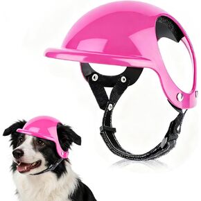 LESYPET Dog Helmet for Large Dogs, Dog Motorcycle Helmet Adjustable Dogs Hat with Ear Hole Design, Ideal for Outdoor Riding, Black L in Kuwait