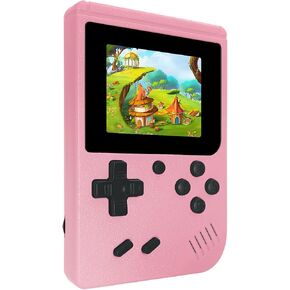 Mini Retro Handheld Games Console, Built-in 400 Video Games, Portable Video Gaming Player with 3.0 Inch IPS Screen and Rechargeable Battery(Pink) in Kuwait