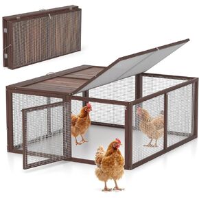 Chicken Coop, Wooden Rabbit Hutch w/Handle & Opening Doors(Wood) in Kuwait