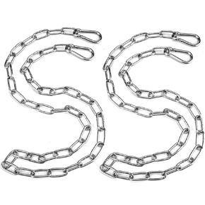 Hanging Chair Chain Set of 2 Stainless Steel Heavy Duty Hanging Kits with 4 Carabiners Hammock Chair Hardware for Indoor Outdoor Playground Hanging Chair Hammock Chair Punching Bags - 23.62" in Kuwait