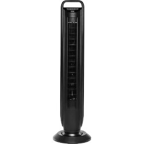 Seville Classics UltraSlimline Indoor Bladeless Oscillating Tower Fan Quiet Cooling LED Display Space-Saving for Home w/Remote and 7.5H Timer, Black, 40" 5-speed (115 degrees) in Kuwait