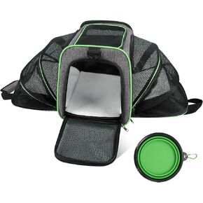 Pet Carrier with Wheels - Soft-Side Wheeled Cat Carrier for Dogs with Telescopic Handle, Collapsible Rolling Pet Travel Bag Carrier for Large Cats Small Medium Dogs for Camping Vet Visiting Grey in Saudi Arabia