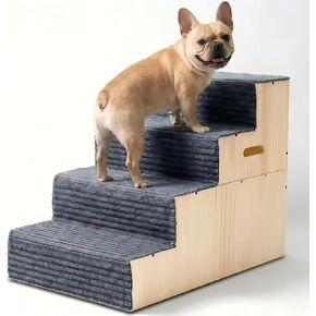 Wood Dog Stairs for Bed Couch 18" H, 4-Step Dog Steps for Small Medium Dogs in Kuwait