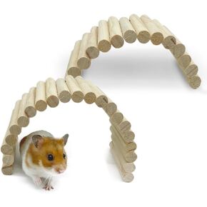 PIVBY Hamster Bridge Wooden Mouse Ladder Natural Rat Chew Rodents Toys for Chinchillas Guinea Pigs Hamster Mouse Rat Small Animal (2Pack) in Kuwait