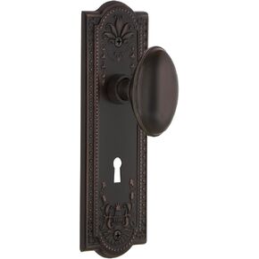 Nostalgic Warehouse Meadows Plate Interior Mortise Homestead Door Knob in Timeless Bronze in Saudi Arabia