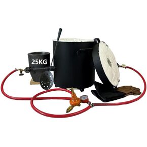 25KG Propane Melting Furnace, Double Burners, 2" Insulation, Crucible in Kuwait