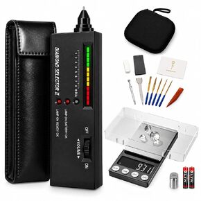 SKEAP Diamond Tester Pen– Jewelry Testing Kit & Gold Testing Kit, Includes Diamond Tester Pen, Jewelry Scale, Stone File, polishing Knife, etc– Ideal for Home, Jewelry Stores & Pawn Shops in Kuwait
