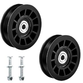 (2-Pack) Exact Replacement 3 1/2" Flat Idler Pulley (Black) - OEM Part Number 194327 & 532-194327 - Compatible with Ariens Craftsman Husqvarna and Poulan in Saudi Arabia