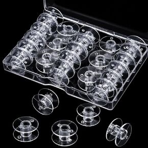 28 Pcs Class 15 Plastic Sewing Machine Bobbins with Storage Case in Kuwait