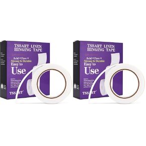 Linen Hinging Tape - Self-Adhesive Hinging Tape for Prints Matte Frames, Artwork Matting - Acid Free 1.25inch x 35ft in Kuwait