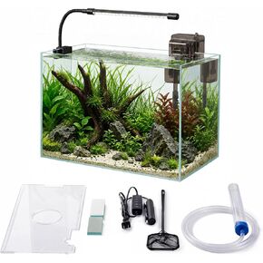 2.5 Gallon Nano Aquarium Starter Kit, Rimless Glass Fish Tank in Kuwait