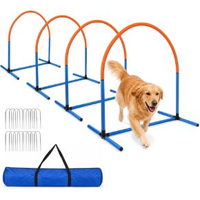 Dog Agility Arch Tunnel Set with Hoops & Ground Stakes in Kuwait