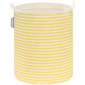 Sea Team 19.7 Inches Large Sized Waterproof Coating Ramie Cotton Fabric Folding Laundry Hamper Bucket Cylindric Burlap Canvas Storage Basket with Stylish Branch Black Design in Saudi Arabia
