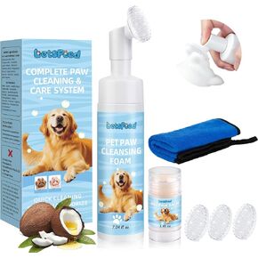Dog Paw Cleaner Kit with Balm, Towel & 3 Soft Silicone Brushes in Kuwait