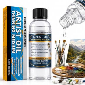 Odorless Mineral Spirits, Purified Mineral Spirits Paint Thinner for Oil Painting,Professionals Oil Painting Supplies for Painting to Dilute Oil Paints and Clean Brushes, 100ml in Saudi Arabia