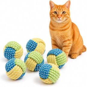 No Catnip Cat Toy Balls, 6 Pack Crinkle Chew Toys (Pastel) in Kuwait
