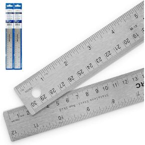 Pacific Arc Stainless Steel 12 Inch Metal Ruler Non-Slip Cork Back, with Inch and Metric Graduations in Saudi Arabia