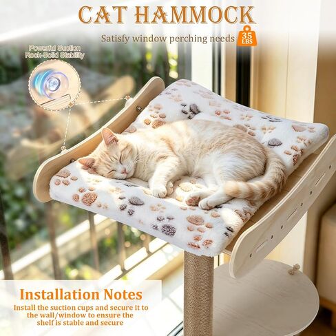 4IN1Tall Cat Scratching Post with Window Perch,Indoor Sisal Cat Tree in Kuwait
