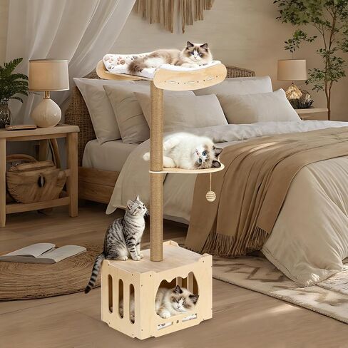 4IN1Tall Cat Scratching Post with Window Perch,Indoor Sisal Cat Tree in Kuwait