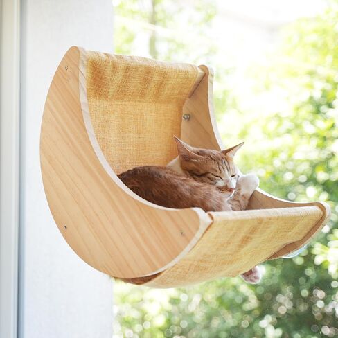 HAPYKITYS Cat Window Perch, Plywood Moon Bed with 4 Heavy-Duty Suction Cups in Saudi Arabia