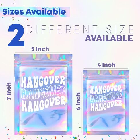 مجموعة حقائب BeSAVAGE Hangover - 10 قطع (5 × 7 بوصة) مطبوعة ثلاثية الأبعاد قابلة للإغلاق لمستلزمات الحفلات، تخزين الطعام، زيبلوك in Kuwait