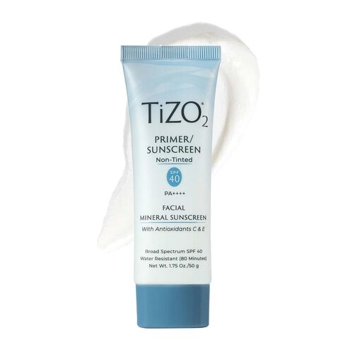 TiZO2 Facial Mineral Sunscreen and Primer, Non-tinted Broad Spectrum SPF 40 with Antioxidants, Sheer matte finish, Fragrance-Free, Oil-Free, Dermatologist-recommended, PA++++ 1.75 oz in Kuwait