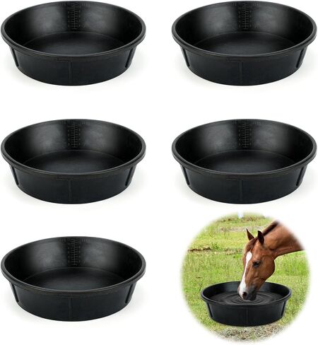 3Pcs Heavy Duty Rubber Feed Pan, 12Q/3Gal Horse Feed Bucket in Saudi Arabia