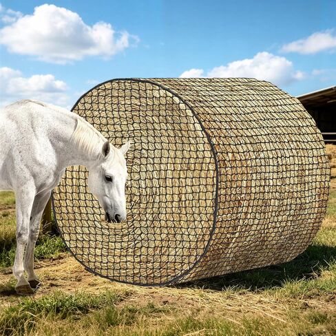 YedsIntu 3 Pcs Hay Bags for Horses, Slow Feed Hay Nets for Horses Goat Sheep, Large Capacity Hay Feeder for Stall, Trailer, Pasture (Black) in Saudi Arabia