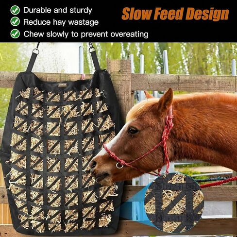 Hay Bag for Horses,Ultra-Slow Feed Hay Bag for Ground Feeding (1) in Saudi Arabia