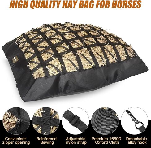 Hay Bag for Horses,Ultra-Slow Feed Hay Bag for Ground Feeding (1) in Saudi Arabia