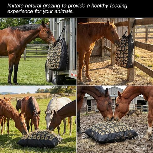 Hay Bag for Horses,Ultra-Slow Feed Hay Bag for Ground Feeding (1) in Saudi Arabia