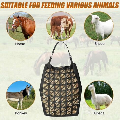 Hay Bag for Horses,Ultra-Slow Feed Hay Bag for Ground Feeding (1) in Saudi Arabia