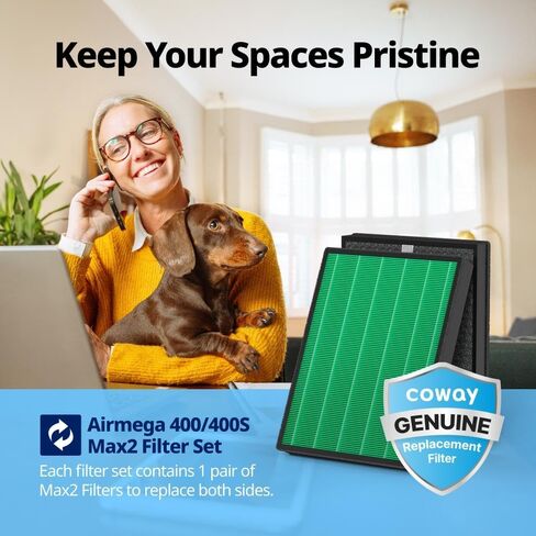 Coway Airmega 400/400S Air Purifier Replacement Filter Set, Max 2 Green True HEPA and Active Carbon Filter, AP-2015-FP in Saudi Arabia