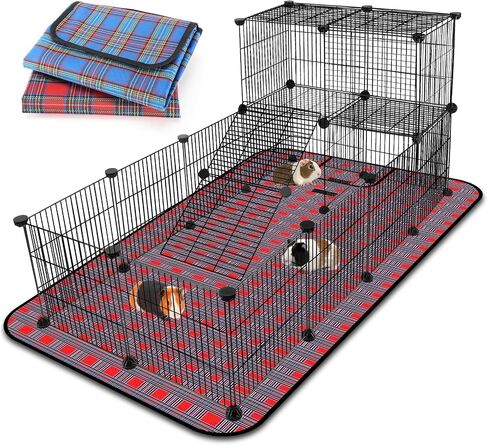 FHTONGE Extra Large Guinea Pig Cage Loft with 2 Waterproof Bedding in Saudi Arabia