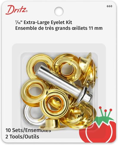Dritz 660 Extra-Large Eyelet Kit with Tool, Brass, 7/16-Inch 10-Count in Saudi Arabia