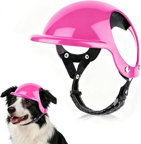 LESYPET Dog Helmet for Large Dogs, Dog Motorcycle Helmet Adjustable Dogs Hat with Ear Hole Design, Ideal for Outdoor Riding, Black L in Kuwait
