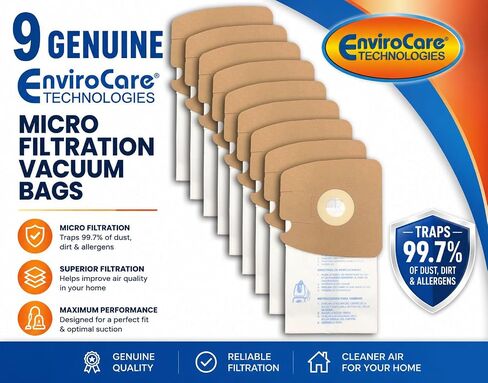 EnviroCare Replacement Micro Filtration Vacuum Bags made to fit Eureka Style MM Eureka Mighty Mite 3670 and 3680 Series Canisters 9 Bags in Kuwait