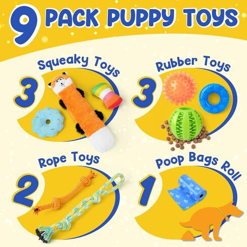 Puppy Toys for Teething, 9 Pack Cute Dog Chew Toys for Small Dogs in Saudi Arabia