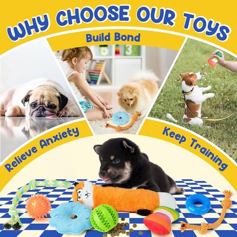 Puppy Toys for Teething, 9 Pack Cute Dog Chew Toys for Small Dogs in Saudi Arabia