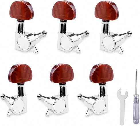 6 Pieces Guitar String Tuning Pegs, Guitar Machine Heads Knobs for Electric or Acoustic Guitar with Tools (3 Left + 3 Right) (Agate) in Kuwait