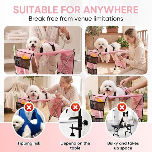 Dog Grooming Bath Hammock with Stand, Foldable for Small Dogs & Cats in Kuwait